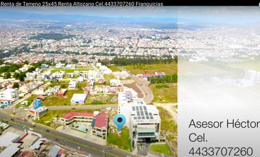 Renta de Terreno Altozano morelia 1200 mt2 25x45 Negocio  Franquicia