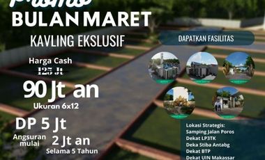 Tanah di dalam Perumahan, gratis desain rumah, daerah Makassar, Dekat Kampus, STIBA Makassar