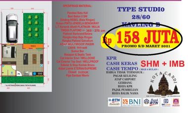 SISA 3 UNIT SAJA !!! Rumah Type studio 28 / 60 158juta