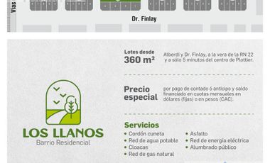 Alberdi y Dr Finlay Barrio Residencial Los Llanos - TERRENOS EN VENTA