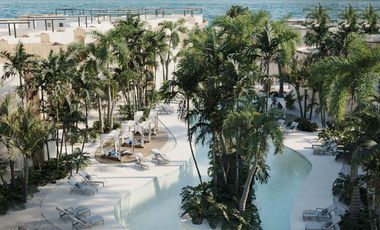 Departamento frente al  mar con club de playa, areas verdes y amenidades, en pre