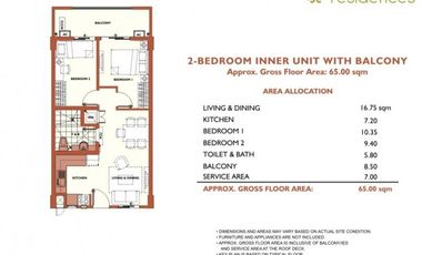 2BR Midrise unit in ALEA RESIDENCES