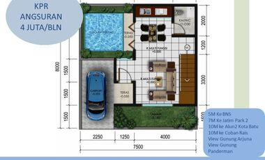 Private Pool Rumah Batu Tipe 67 Udara Sejuk dan Dingin