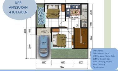 Private Pool Rumah Batu Tipe 67 Udara Sejuk dan Dingin