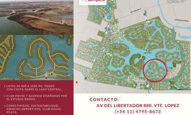 Los Puentes, Nordelta, Lago Central, Lotes desde 880 a 1400 m2 - PREVENTA -