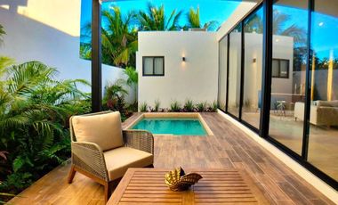 Casa con 2 habitaciones, piscina, terraza en Conkal Yucatán