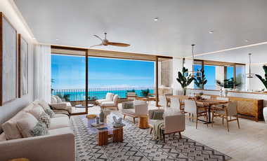 Departamento 3 habitaciones más flex frente al mar en la costa de Yucatán