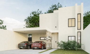 Casa en Privada en Conkal con Estudio,3 Recámaras y Alberca en Mérida, Yucatán.