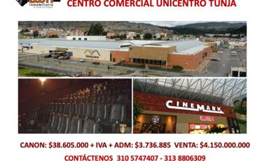 *ARRIENDO / VENTA LOCAL 1.103 M2 EN CENTRO COMERCIAL UNICENTRO TUNJA