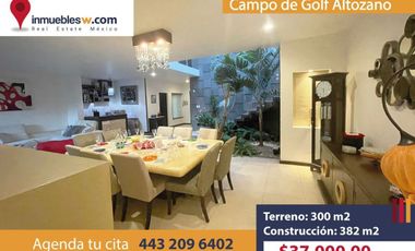 CASA EN RENTA EN EL CLUB Y DENTRO DEL CAMPO DE GOLF ALTOZANO, MORELIA