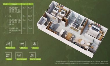 Modelo TERRA Balcon - Condominio en Venta en Fluvial Vallarta