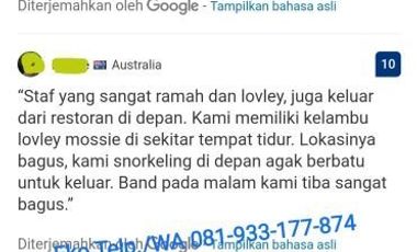 Dijual Resort Bar & Restoran Tepi Pantai Gili Air Lombok