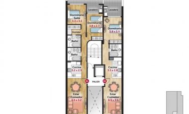 VENTA DEPARTAMENTO Semipiso 2 dormitorios con cochera. Balcon y patio. Amenities - Jujuy 1600