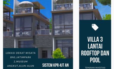 Villa Di Tengah Wisata Batu 3 Lantai Lengkap Dengan Rooftop