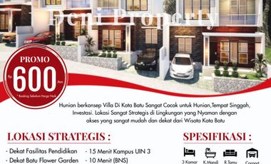 Promo Rumah 2 Lantai Di Skypark Resort Dekat Alun Alun Kota Batu