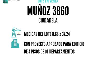 Lote en venta de 8.66x37, con proyecto aprobado, Ciudadela.