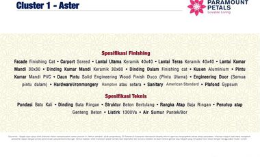 RUMAH TYPE ASTER 7X12 HOOK PARAMOUNT PETALS