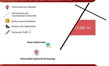 TERRENO EN VENTA EN PARQUE INDUSTRIAL EN GOMEZ PALACIO