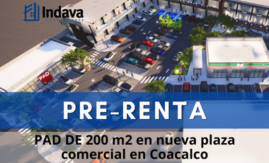 Local en renta de 200 m2 en nueva plaza comercial en Coacalco sobre Av. José Lóp