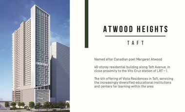 Preselling Studio Unit ATWOOD HEIGHTS TAFT Near DLSU