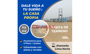 Este terreno es perfecto para construir tu futuro. 
Con 112 m² de área, parámetros para 5 pisos y azotea, lo tendrás todo a tu alcance. 🌱
📍Ubicado a