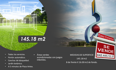Se Vende Terreno de 145.18 m2 en San Isidro Juriquilla, Único y de OPORTUNIDAD