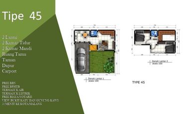 FREE SEMUA BIAYA RUMAH MURAH MALANG TIPE 45 DEKAT KAMPUS