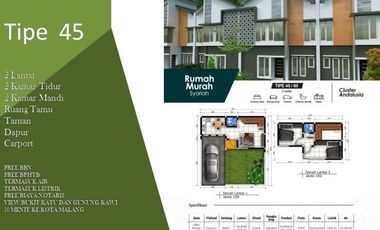 FREE SEMUA BIAYA RUMAH MURAH MALANG TIPE 45 DEKAT KAMPUS