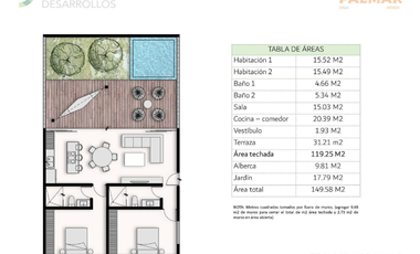 Villa en la playa en VENTA en COPROPIEDAD en Rosa Palmar, Sisal Yucatán