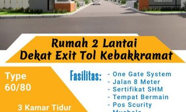 RUMAH DEKAT EXIT TOL KEBAKKRAMAT KARANGANYAR HARGA PROMO HANYA 450 JUTA 2 LANTAI