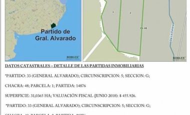 Campo en Venta de 78 Hectareas con casa en Miramar