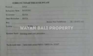 Tanah 890 m2 Di Pura Mertasari Sunset Road Kuta Bali