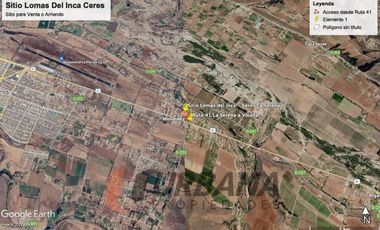 ARRIENDO SITIO SECTOR CERES A PASOS DE RUTA 41