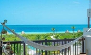 Departamento Amueblado en la playa en RENTA en Almares, Kinuh Telchac Puerto.