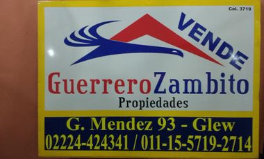 Lote de terreno a 7 cuadras de estación Glew Este sobre asfalto