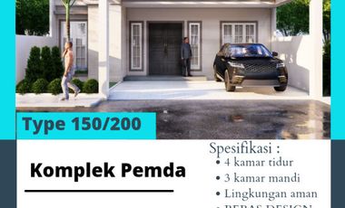 Rumah mewah bisa custom tampilan dan ruangan suka2 di komplek pemda