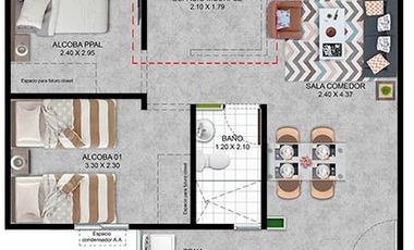 apartamento en venta en villagorgona. Cod V10402028