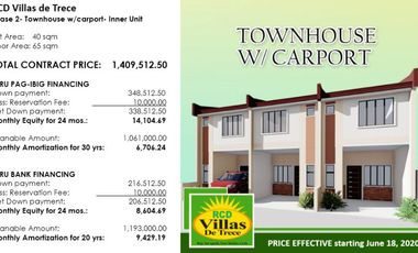 2BR Townhouse with Carport!!! @ RCD Villas De Trece