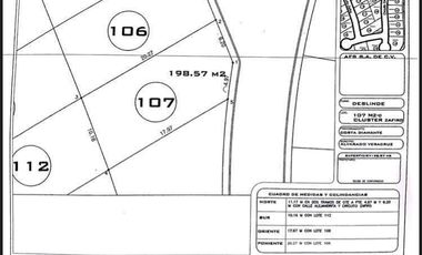 Terreno en Venta Fracc Costa Diamante de 198.57 m²