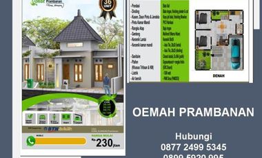 RUMAH DIJUAL DI PRAMBANAN DEKAT JALAN JOGJA SOLO