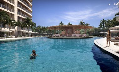 Condominio amplio de 2 recamaras con terraza panorámica en venta Cancún.
