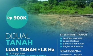 Tanah Murah 2 Ha Di Jalan Raya Lintas Sumatera Muara Enim Sumatera Selatan
