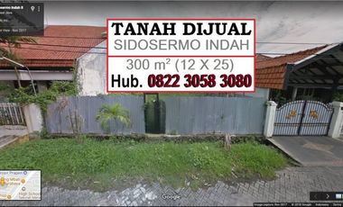 Tanah Surabaya MURAH SIDOSERMO INDAH 12x25 Dk Jemursari