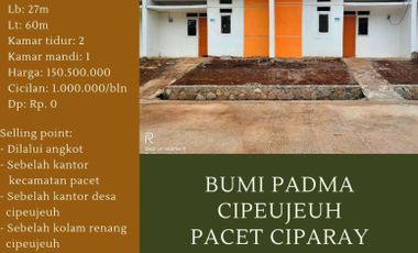 Rumah Minimalis Subsidi di Daerah Ciparay Majalaya ke Kolam Renang dan Lesehan Galura 700m Cicilan 1 juta-an.