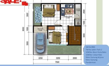 Private Pool Rumah Batu Tipe 67 Garansi Sewa Kelola