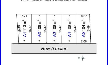 Tanah Kavling Murah dekat Alun-Alun Purworejo Kota