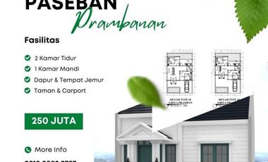 Jual Rumah American Klasik Harga Cuma 250 Juta. Bonus SHM+IMB Mangku Jalan Aspal Di Prambanan
