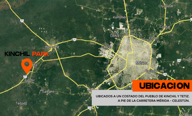 Terrenos a pie de carretera en Venta en Kinchil Park en Kinchil