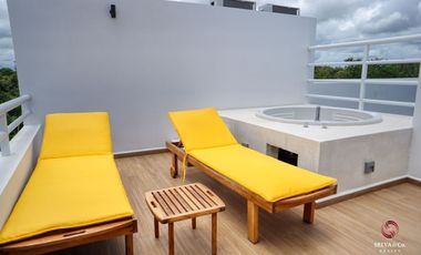 Penthouse con terraza, jacuzzi privado, vistas verdes, gimnasio, 2 albe