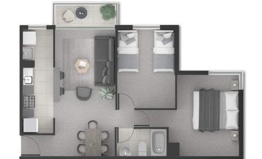 Departamento en Arriendo en 6 sur 145, Condominio Don Alfonso II
